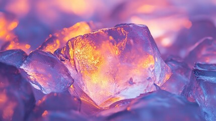 Colorful Ice Cubes Close-Up