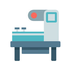 Blue Industrial Machine Illustration on Black Background Vector