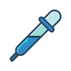 Blue Laboratory Dropper with Liquid, Science Research Tool