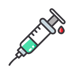 Syringe icon illustration for medicine and vaccination