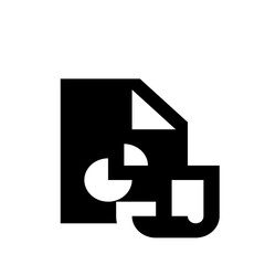 Black document with a folded corner and a circular chart and a square shape on the bottom right