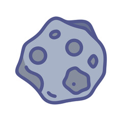 Asteroid Illustration Isolated on Black Background for Education