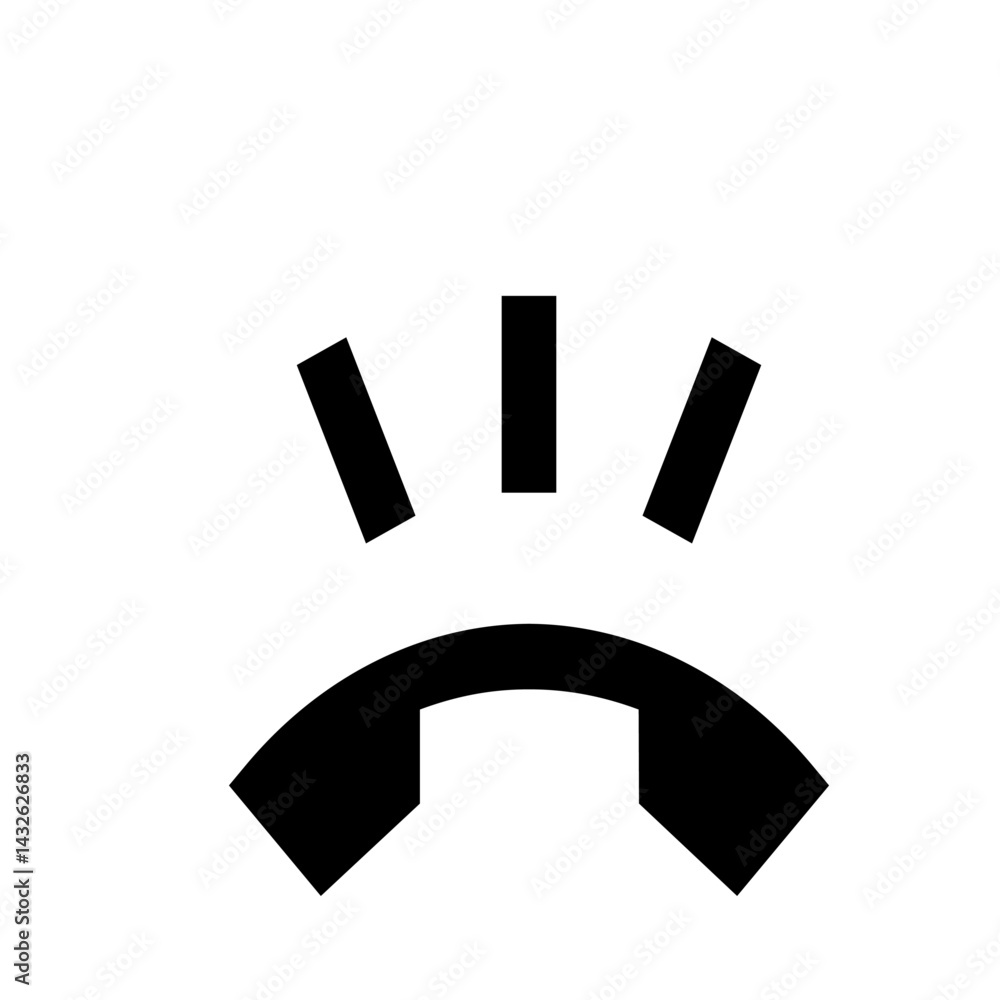 Aufkleber black phone receiver icon with three signal bars indicating a ringing or incoming call symbol design