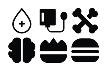 set of vector icons for food
