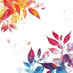 Fototapeta premium Colorful leaf background with a blend of warm and cool tones for creative design use, Feuille background PNG