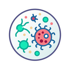 Microscopic View of Viruses, Germs, Bacteria, Microorganisms, and Cells
