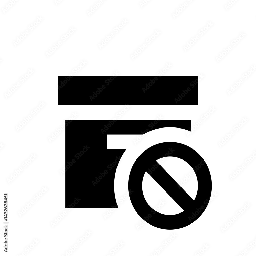 Poster a black folder icon with a white circle and a diagonal line indicating restriction or prohibition sy