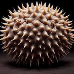 Obraz premium Pufferfish Skin Inflated The textured spiny skin of a pufferfish