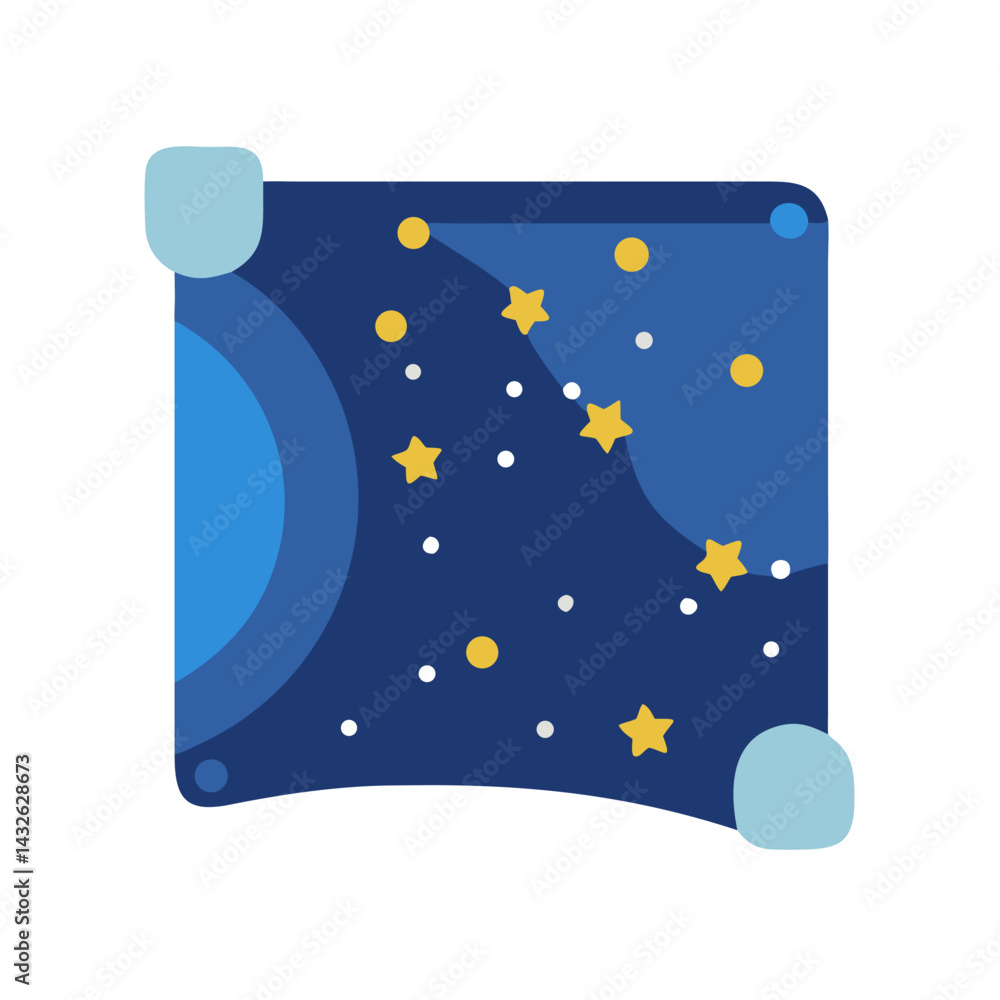 Aufkleber celestial map with stars and planet design vector