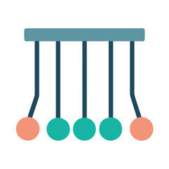 Simple Newton's cradle with five balls illustration design