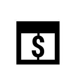 Black and white graphic of a dollar bill with a simple design and bold lines in a square format