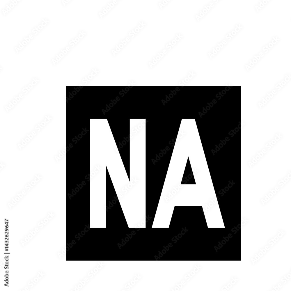 Poster white letters na displayed prominently against a solid black rectangular background creating a bold 