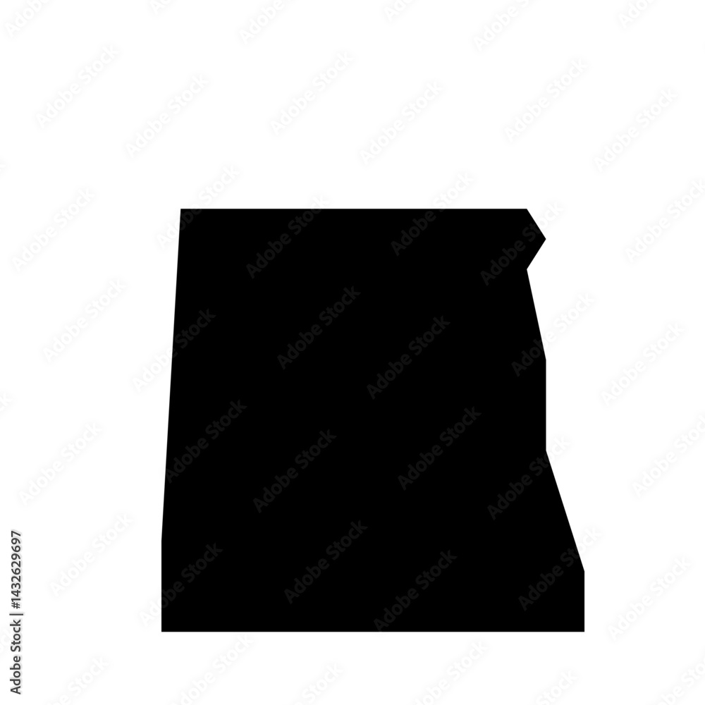 Poster solid black geometric shape with angled edges and a flat top against a white background design eleme