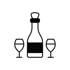 Wine icon vector stock illustration