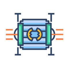 Quantum computing processor unit icon, flat vector design