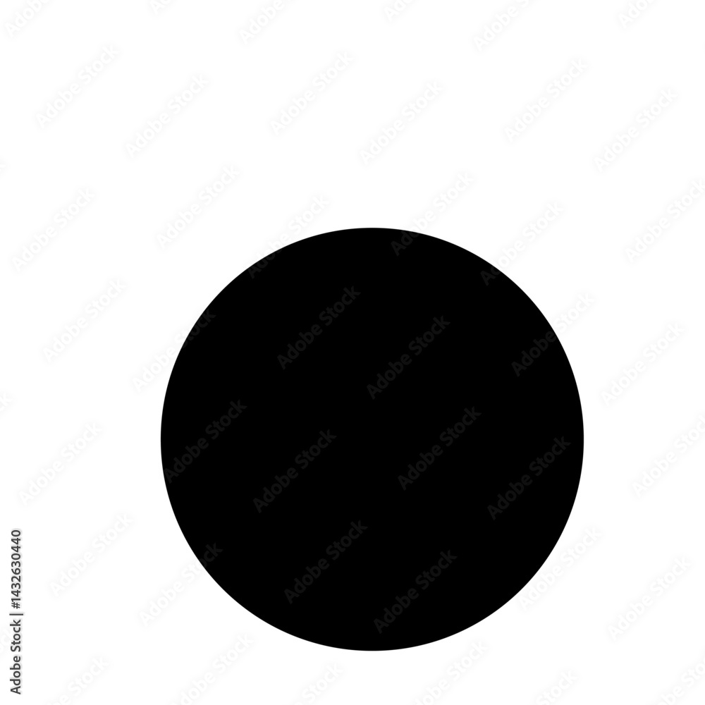 Poster a solid black circle centered on a white background with a smooth and uniform appearance in the imag