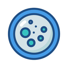 Blue Petri Dish with Germs or Bacteria Illustration