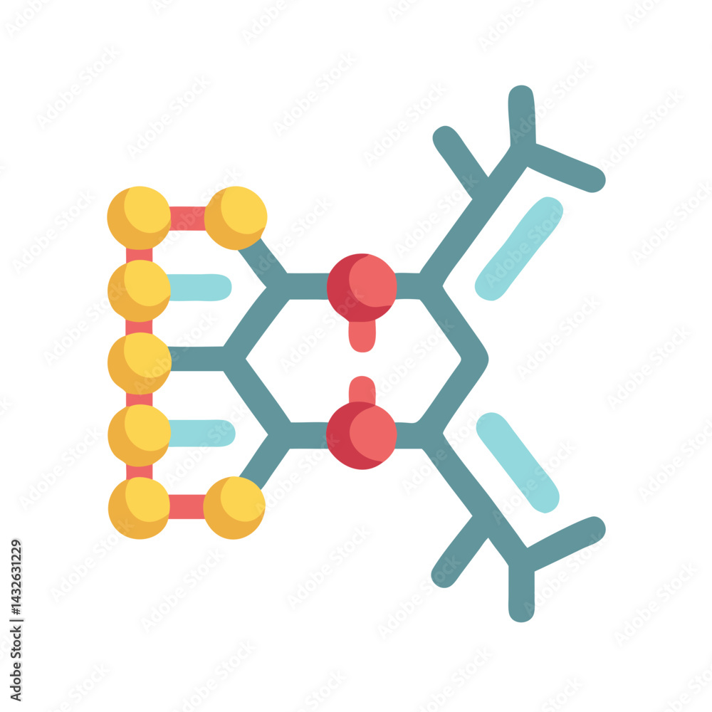 Aufkleber complex molecule graphic with nodes and connecting lines