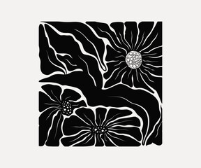 Floral vector design with a seamless flower pattern for spring wedding card decoration