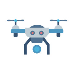 Modern Blue Drone Illustration on Black Background