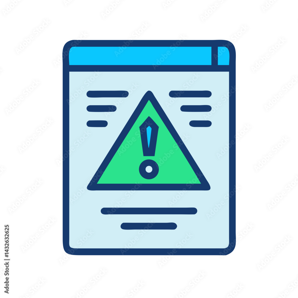 Poster website error page with exclamation mark symbol