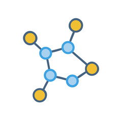 Connected Network Icon with Dots and Lines Illustration