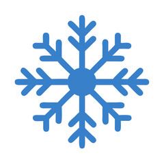 Blue Snowflake Icon on Black Background for Winter Season