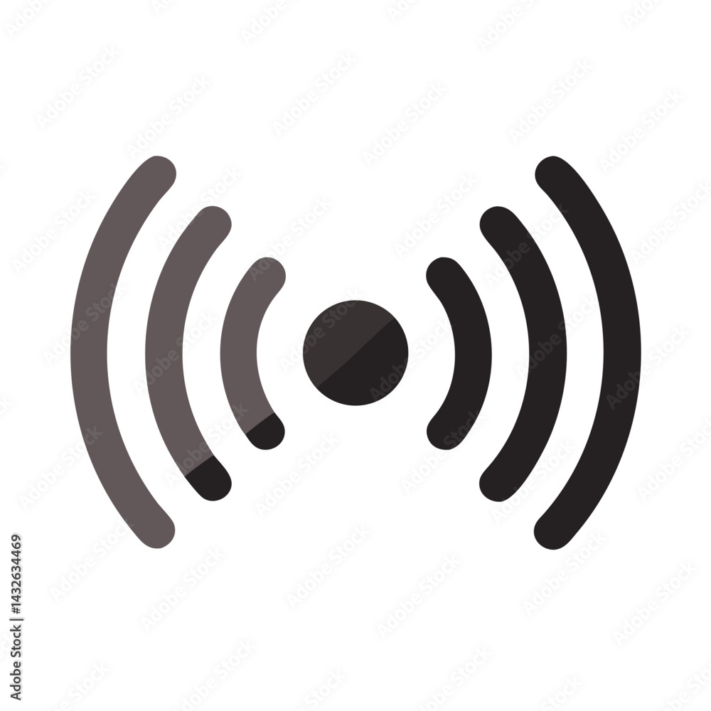 Poster wireless signal icon. wireless connection indicator on black