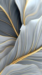 Abstract Luxury Grey and Gold Wave Premium Vertical Cover Template