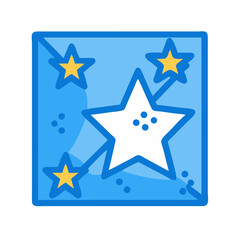 Stars in a blue box, celebration, decorative, design