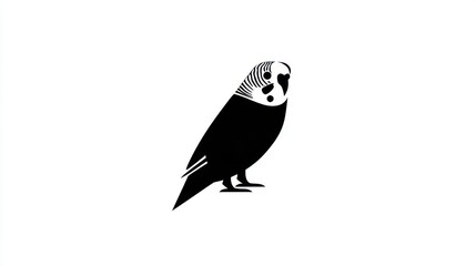 Fototapeta premium Stylized silhouette of a small, feathered bird.