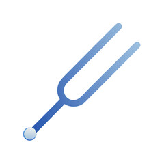 Blue Tuning Fork Isolated on Black Background Music