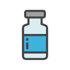 Vaccine vial icon, medicine bottle concept, medication illustration