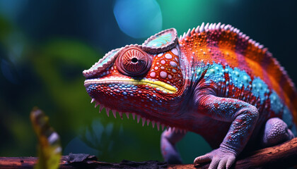 Fototapeta premium chameleon on a branch