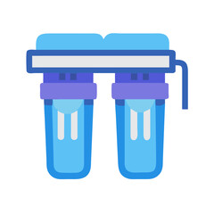 Double Water Filter Cartoon Icon Illustration on Black