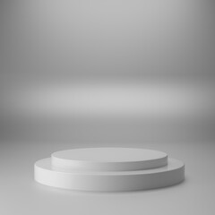 White Stage Podium for Product Presentation