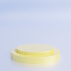 Yellow circular podium for product display or presentation