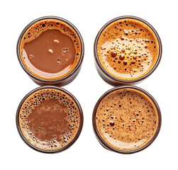 Brewing delight coffee varieties showcase beverage bright isolated on transparent background