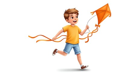 boy flying a kite
