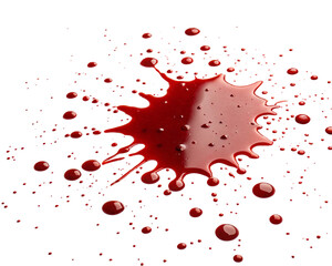Fototapeta premium Realistic Red Liquid Splash or Blood Stain Isolated on transparent Background