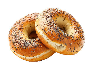 Baking fresh bagels local bakery food isolated on transparent background