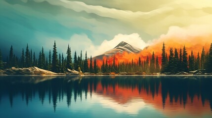 Fototapeta premium morning in the mountains