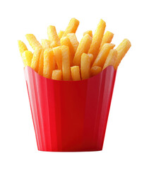 Fried potato sticks fast food restaurant food isolated on transparent background