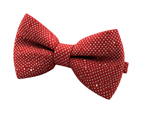 Elegant red polka dot bow tie fashion accessory style isolated on transparent background