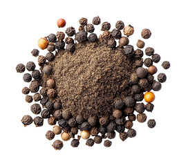 Exploring black pepper spice culinary kitchen food isolated on transparent background
