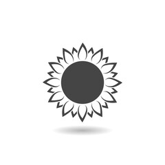 Sunflower logo icon with shadow