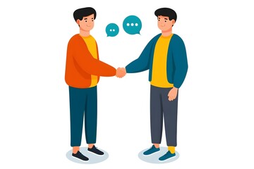 Two men shake hands in a business meeting