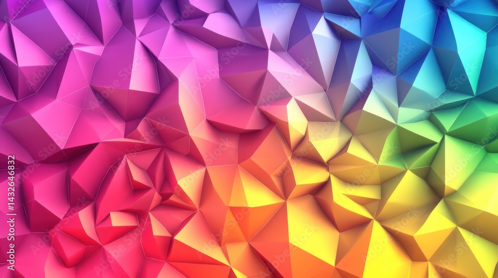 Aufkleber dynamic geometric design featuring a vibrant spectrum of colors and triangular facets