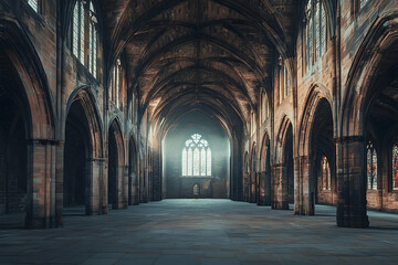 Mysterious dark passageway atmospheric background