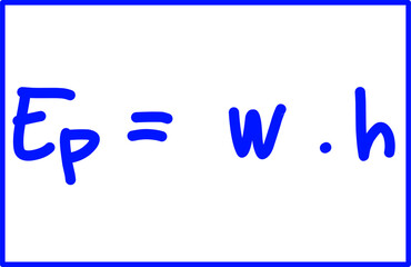 handwritten physics formula Potential energy